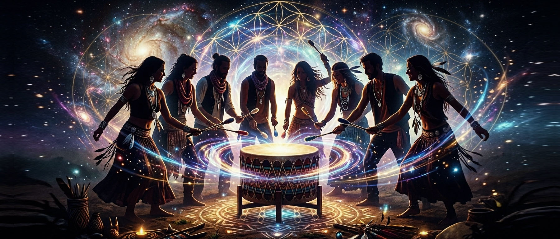 Cercle de tambours-cours-percussions-rythme-chamanique-Koundal